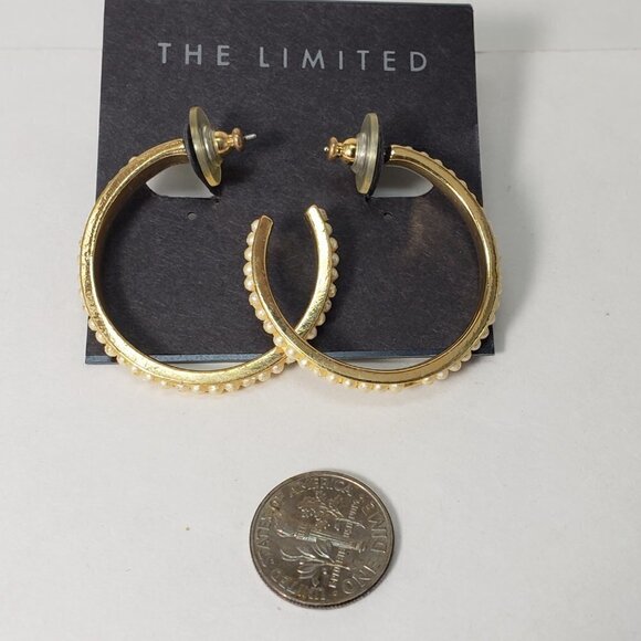 Stylish Polished Gold tone Open Hoop Earrings - Size 1.5-inch - Women's Fashion - Picture 7 of 8